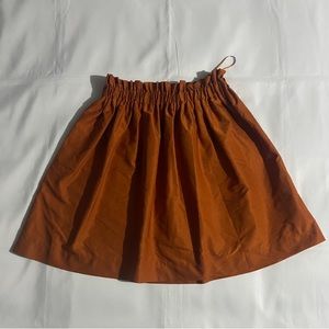 Zara Woman A-Line Paperbag Waist Burnt Orange Mini Skirt - Size XS